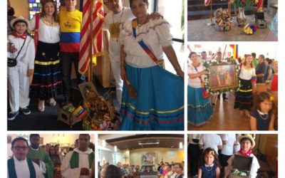 Celebración de la fiesta en homenaje a la Virgen del Santo Rosario de Chiquinquira,Patrona de Los Colombianos .